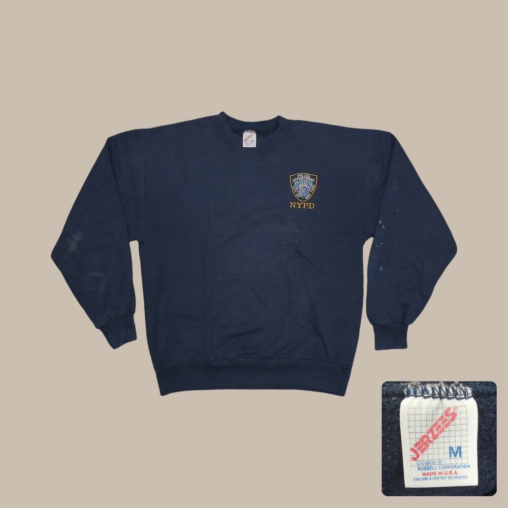 Vintage 90s Jerzees NYPD Boxy Faded Sweatshirt M